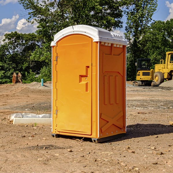 how often are the portable restrooms cleaned and serviced during a rental period in Callaghan VA